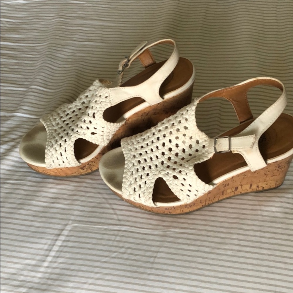 Tan summer wedges